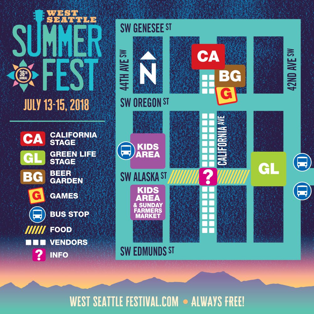 Festival Map to the Fun West Seattle Summer Fest