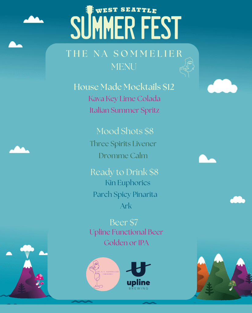 Non Alcoholic Drink Menu for Summerfest